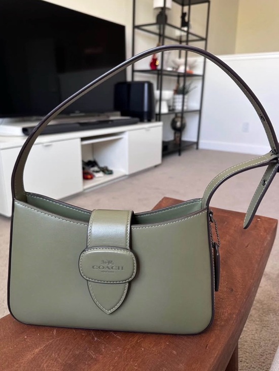 Coach Handbags - Coach Eliza Sage Green Leather Shoulder Bag